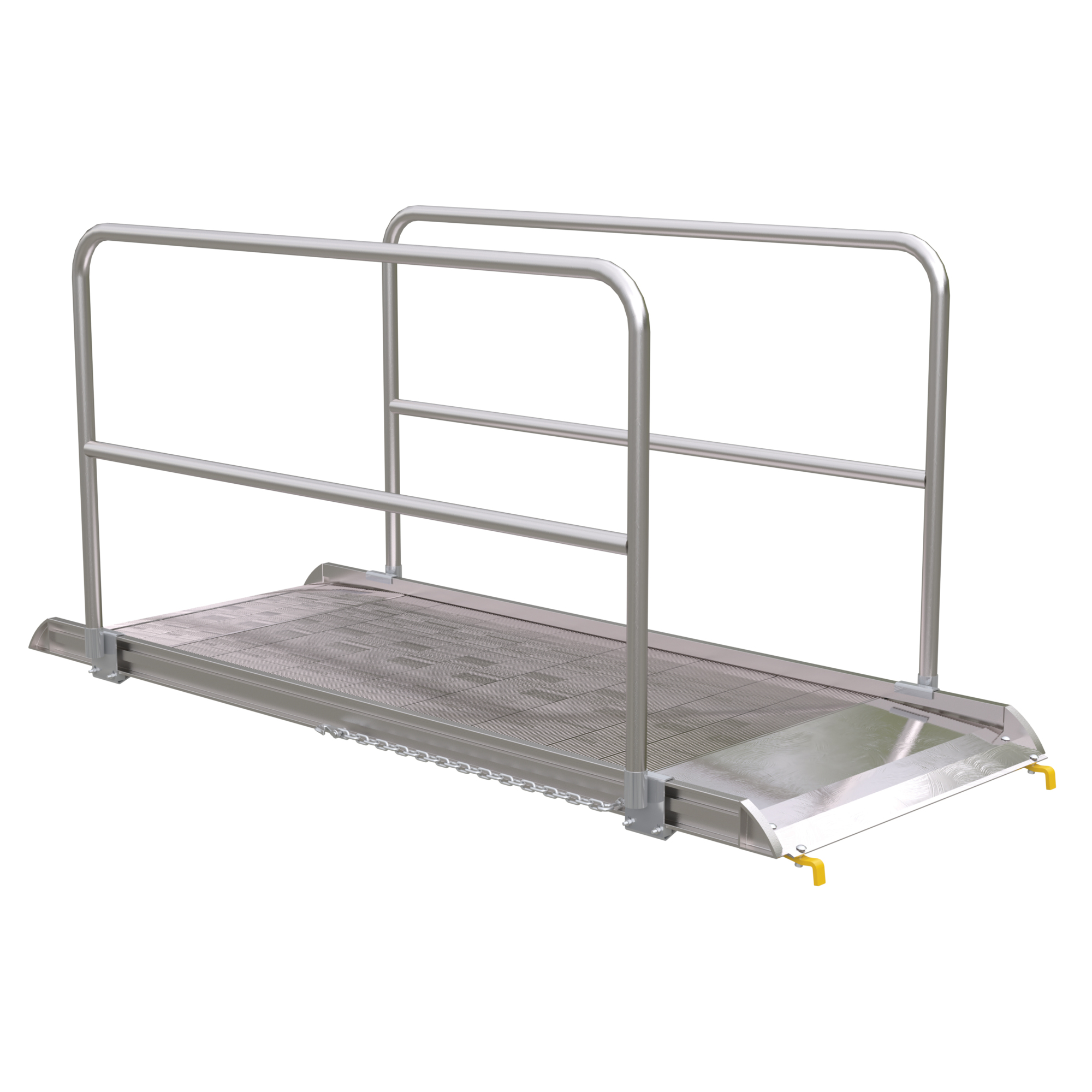 Vestil 96in. Walk Ramp w/Handrails, Aluminum, 2500lb. Capacity, Model# AWR-38-8B-HR